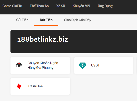 Rút tiền 188bet