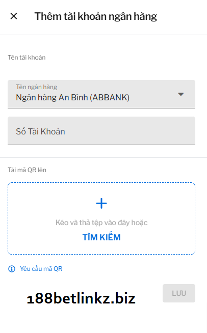 Thêm tài khoản ngân hàng 188bet