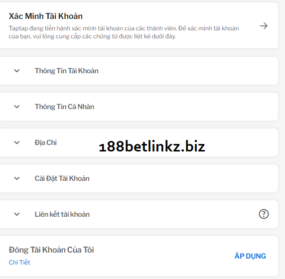 Xác minh tài khoản sau khi đăng ký 188bet